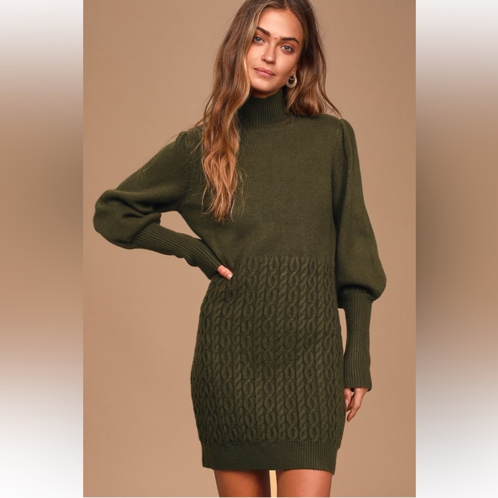 Lulu’s Olive Green Sweater Dress